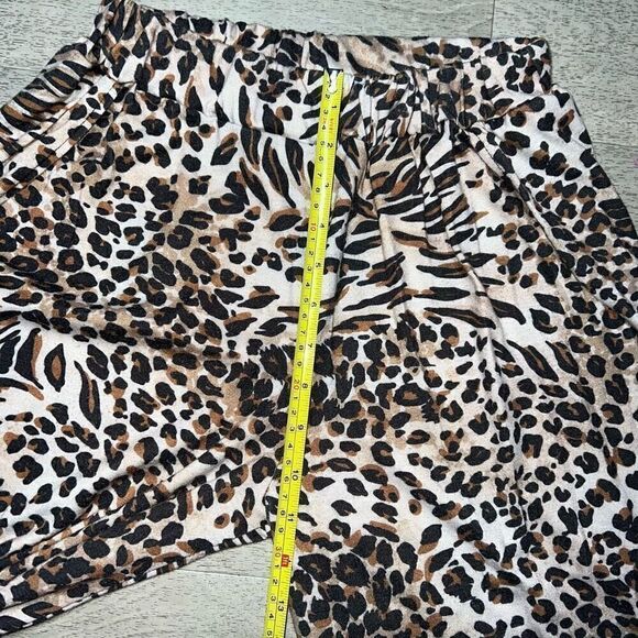 Amazon, Cheetah Print Wide Leg Jogger Pants with Side Slits, Women’s Small - Picture 4 of 9
